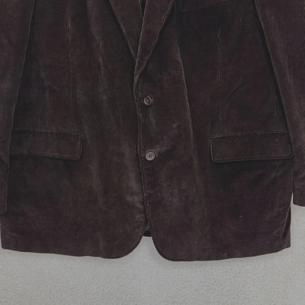 Stafford Men Sze 48R Brown Classic Fit Corduroy Blazer Sport Coat Casual Jacket - Picture 11 of 14